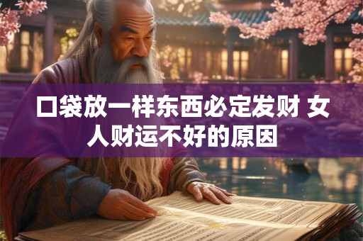 口袋放一样东西必定发财 女人财运不好的原因