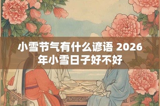 小雪节气有什么谚语 2026年小雪日子好不好
