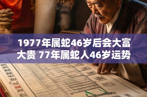 1977年属蛇46岁后会大富大贵 77年属蛇人46岁运势详解