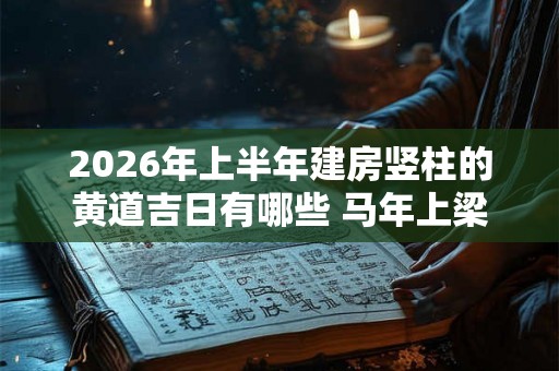 2026年上半年建房竖柱的黄道吉日有哪些 马年上梁大吉的日子查询 2026年上半年建房竖柱的黄道吉日有哪些 马年上梁大吉的日子查询