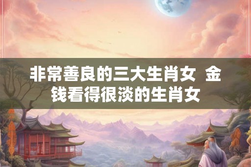 非常善良的三大生肖女  金钱看得很淡的生肖女