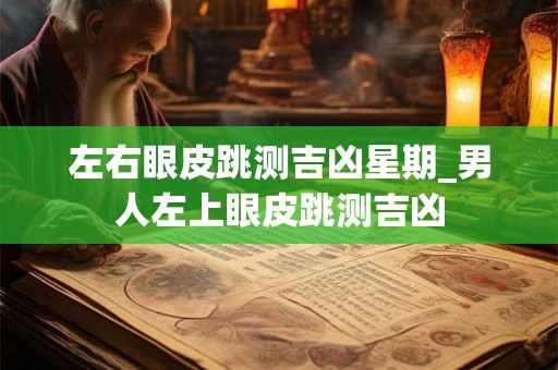 左右眼皮跳测吉凶星期_男人左上眼皮跳测吉凶