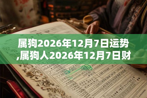 属狗2026年12月7日运势,属狗人2026年12月7日财运,生肖狗2026年12月7日运势