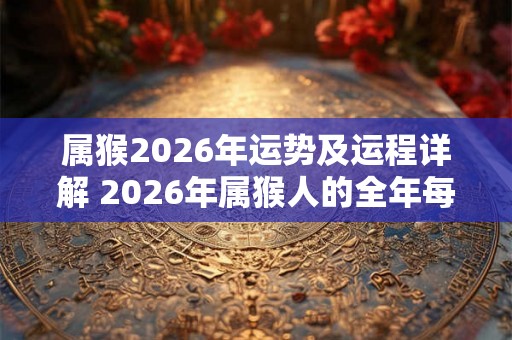 属猴2026年运势及运程详解 2026年属猴人的全年每月运势