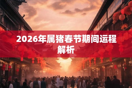 2026年属猪春节期间运程解析