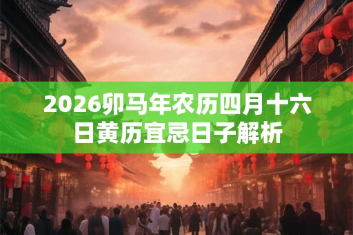 2026卯马年农历四月十六日黄历宜忌日子解析