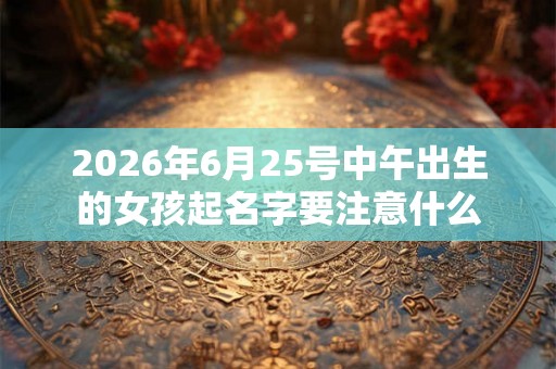 2026年6月25号中午出生的女孩起名字要注意什么