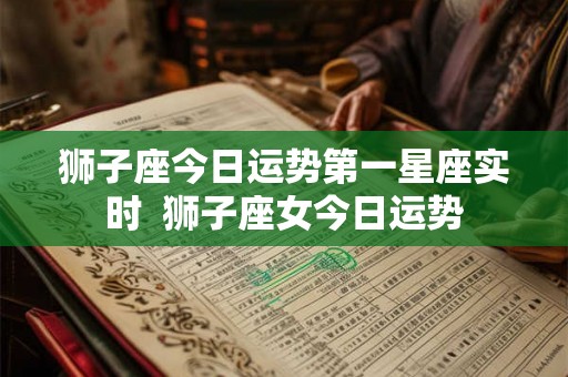 狮子座今日运势第一星座实时  狮子座女今日运势