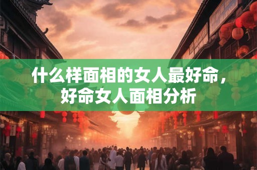 什么样面相的女人最好命，好命女人面相分析
