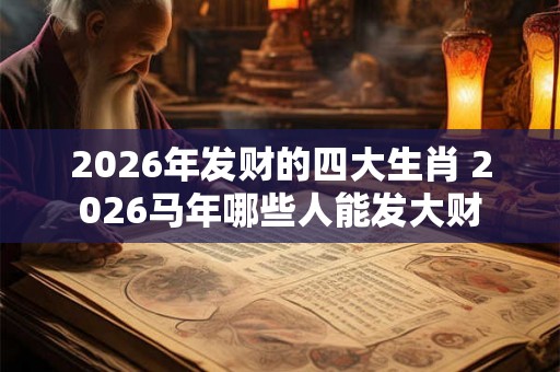 2026年发财的四大生肖 2026马年哪些人能发大财