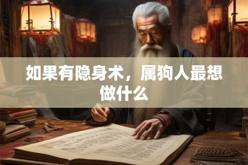 如果有隐身术,属狗人最想做什么 如果有隐身术,属狗人最想做什么