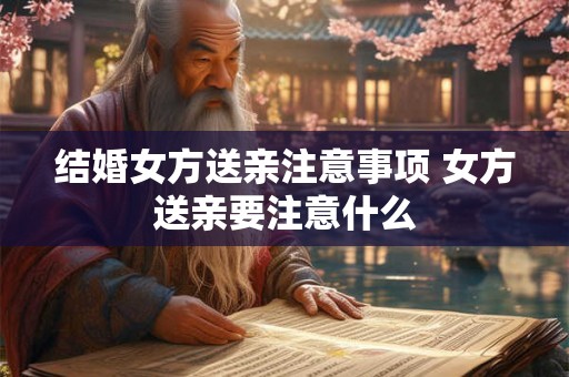 结婚女方送亲注意事项 女方送亲要注意什么