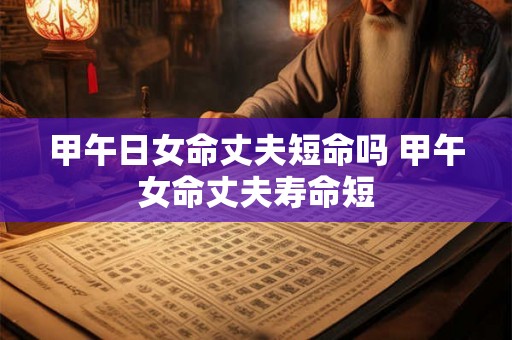 甲午日女命丈夫短命吗 甲午女命丈夫寿命短