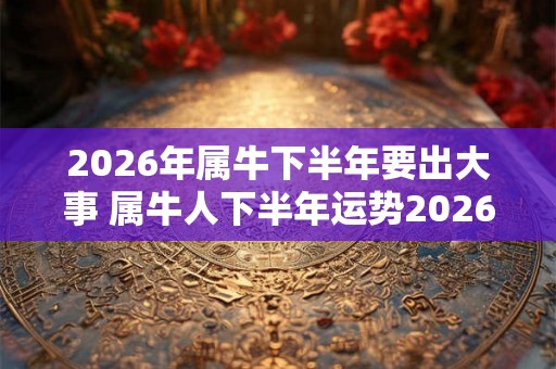 2026年属牛下半年要出大事 属牛人下半年运势2026 2026年属牛下半年要出大事 属牛人下半年运势2026