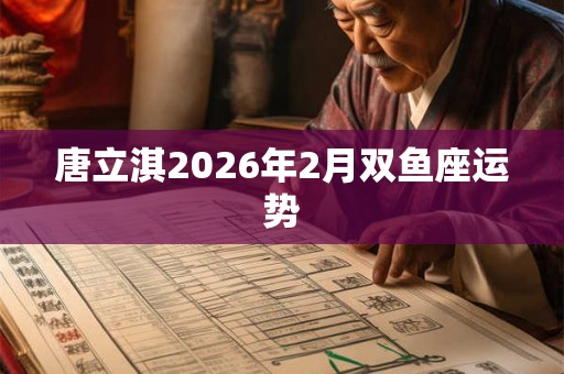 唐立淇2026年2月双鱼座运势