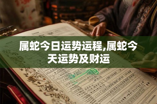 属蛇今日运势运程,属蛇今天运势及财运 属蛇今日运势运程,属蛇今天运势及财运