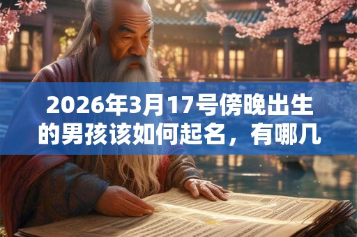 2026年3月17号傍晚出生的男孩该如何起名，有哪几种方法？