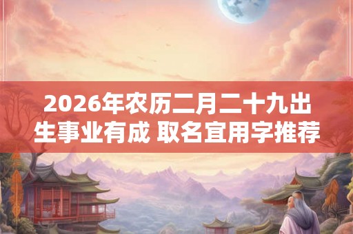 2026年农历二月二十九出生事业有成 取名宜用字推荐