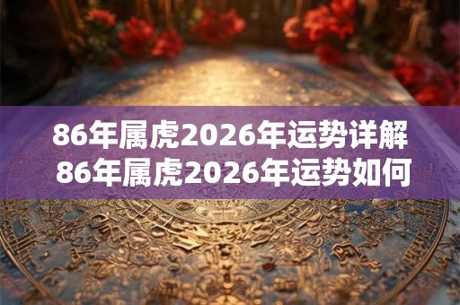 86年属虎2026年运势详解 86年属虎2026年运势如何