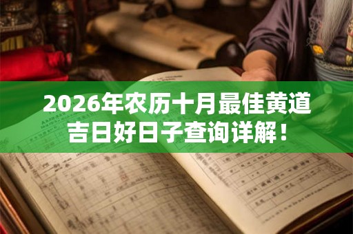 2026年农历十月最佳黄道吉日好日子查询详解！