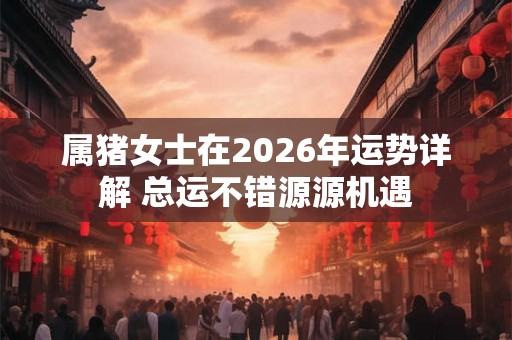 属猪女士在2026年运势详解 总运不错源源机遇