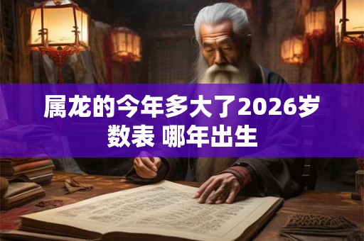 属龙的今年多大了2026岁数表 哪年出生