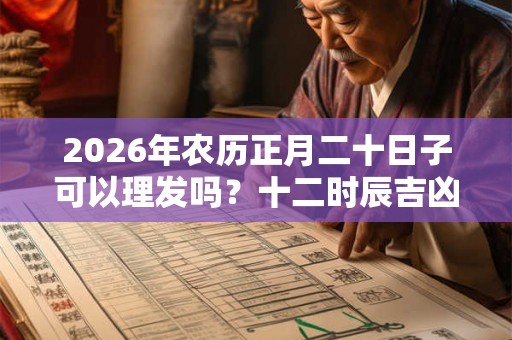 2026年农历正月二十日子可以理发吗？十二时辰吉凶如何？