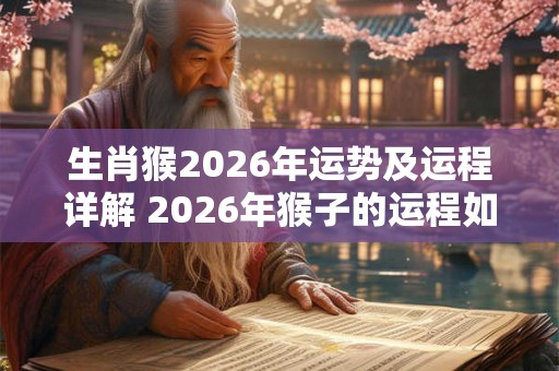 生肖猴2026年运势及运程详解 2026年猴子的运程如何