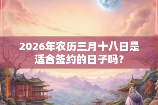 2026年农历三月十八日是适合签约的日子吗？