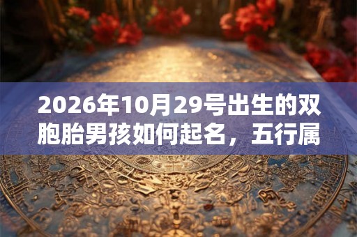 2026年10月29号出生的双胞胎男孩如何起名，五行属什么
