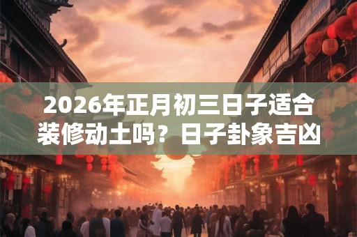 2026年正月初三日子适合装修动土吗？日子卦象吉凶？