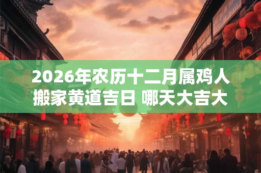 2026年农历十二月属鸡人搬家黄道吉日 哪天大吉大利 2026年农历十二月属鸡人搬家黄道吉日 哪天大吉大利