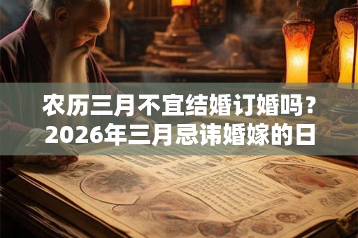 农历三月不宜结婚订婚吗？2026年三月忌讳婚嫁的日子