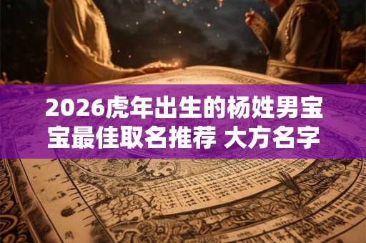 2026虎年出生的杨姓男宝宝最佳取名推荐 大方名字