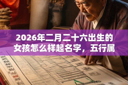 2026年二月二十六出生的女孩怎么样起名字，五行属什么