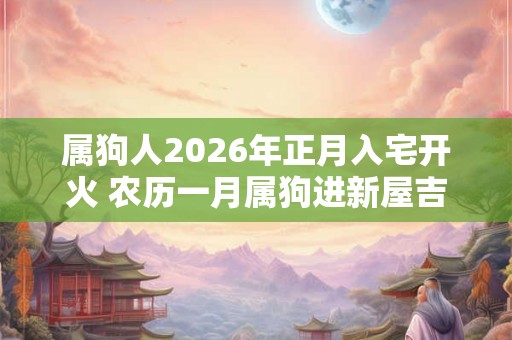 属狗人2026年正月入宅开火 农历一月属狗进新屋吉日