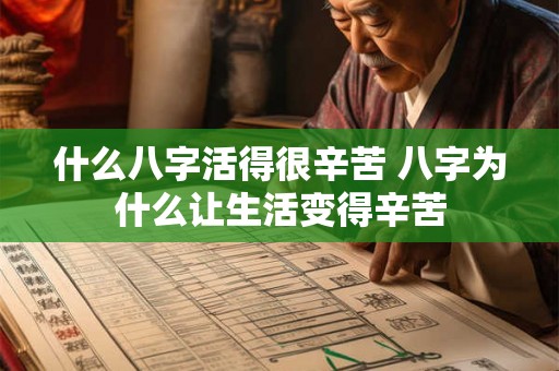 什么八字活得很辛苦 八字为什么让生活变得辛苦