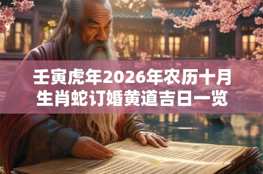 壬寅虎年2026年农历十月生肖蛇订婚黄道吉日一览 壬寅虎年2026年农历十月生肖蛇订婚黄道吉日一览
