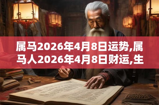 属马2026年4月8日运势,属马人2026年4月8日财运,生肖马2026年4月8日运势