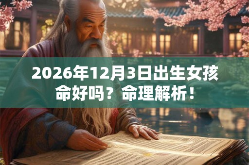 2026年12月3日出生女孩命好吗？命理解析！