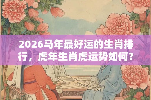 2026马年最好运的生肖排行，虎年生肖虎运势如何？