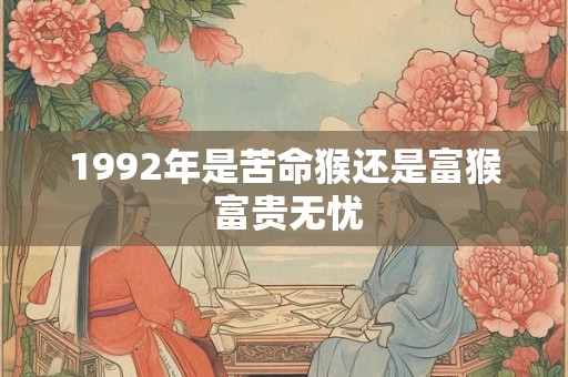 1992年是苦命猴还是富猴 富贵无忧 1992年是苦命猴还是富猴 富贵无忧