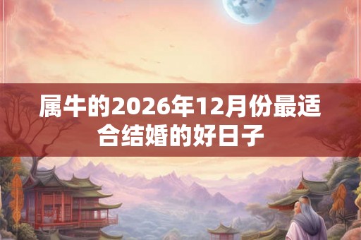 属牛的2026年12月份最适合结婚的好日子