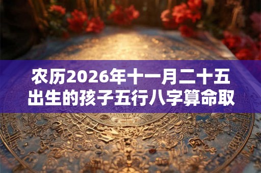 农历2026年十一月二十五出生的孩子五行八字算命取名