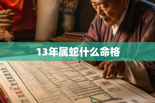 13年属蛇什么命格