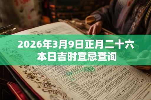 2026年3月9日正月二十六 本日吉时宜忌查询
