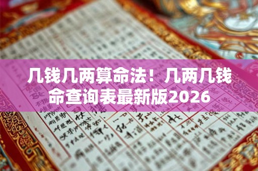 几钱几两算命法！几两几钱命查询表最新版2026