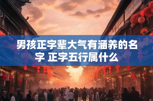 男孩正字辈大气有涵养的名字 正字五行属什么