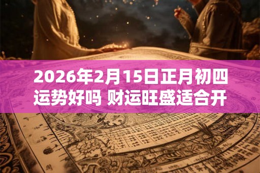 2026年2月15日正月初四运势好吗 财运旺盛适合开业