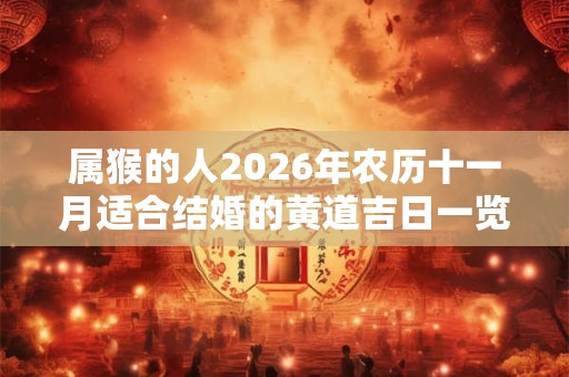 属猴的人2026年农历十一月适合结婚的黄道吉日一览！